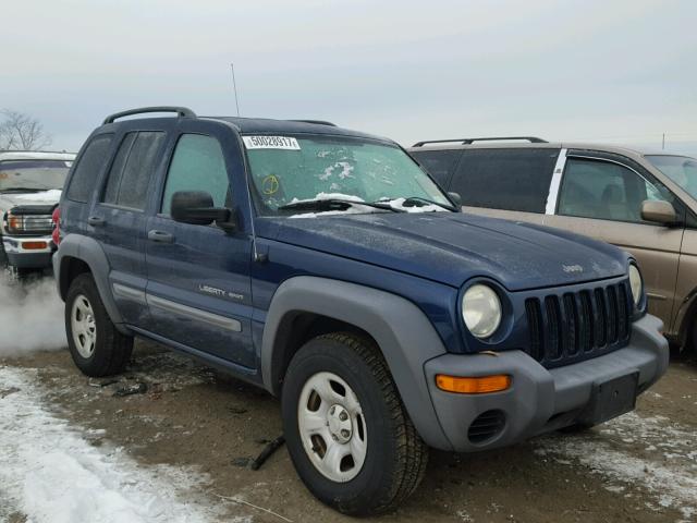 1J4GL48K63W525644 - 2003 JEEP LIBERTY SP BLUE photo 1