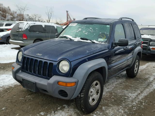 1J4GL48K63W525644 - 2003 JEEP LIBERTY SP BLUE photo 2