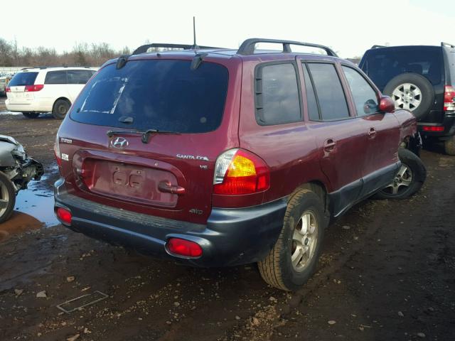 KM8SC73D94U726411 - 2004 HYUNDAI SANTA FE G MAROON photo 4