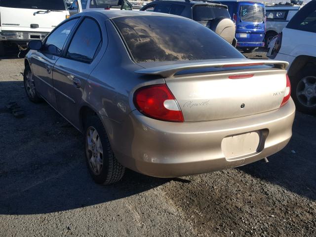 1P3ES46C5YD613065 - 2000 PLYMOUTH NEON BASE 金色 照片 3