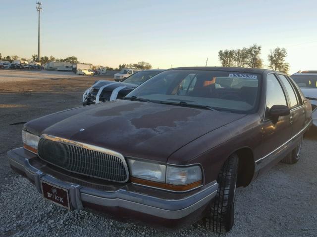 1G4BT5373NR401143 - 1992 BUICK ROADMASTER MAROON photo 2