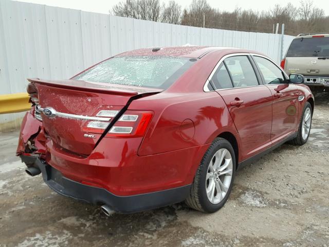 1FAHP2E80DG176493 - 2013 FORD TAURUS SEL BURGUNDY photo 4