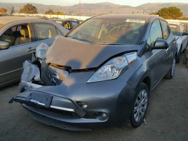 1N4AZ0CP8FC328220 - 2015 NISSAN LEAF S GRAY photo 2