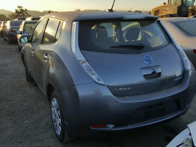 1N4AZ0CP8FC328220 - 2015 NISSAN LEAF S GRAY photo 3