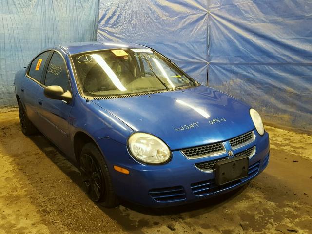 1B3ES56C64D584368 - 2004 DODGE NEON SXT BLUE photo 1