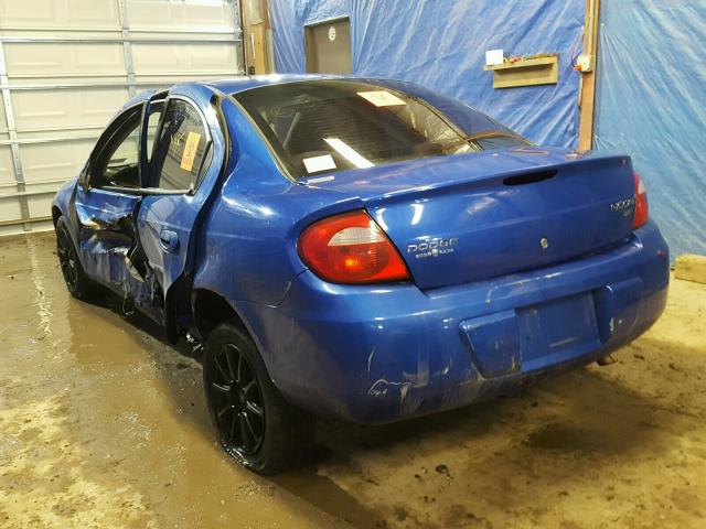 1B3ES56C64D584368 - 2004 DODGE NEON SXT BLUE photo 3