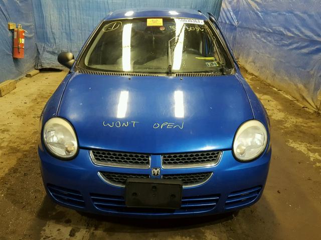 1B3ES56C64D584368 - 2004 DODGE NEON SXT BLUE photo 9