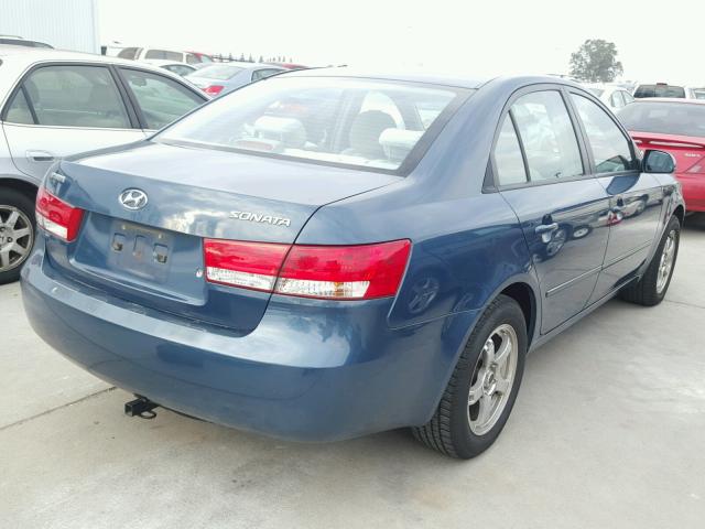 5NPET46C67H278064 - 2007 HYUNDAI SONATA GLS BLUE photo 4