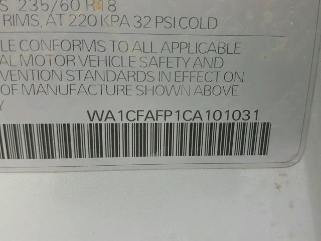 WA1CFAFP1CA101031 - 2012 AUDI Q5 PREMIUM SILVER photo 10