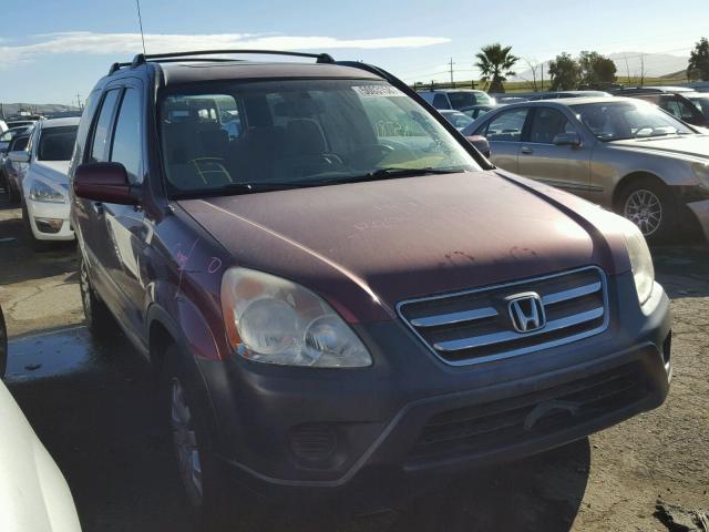 JHLRD78856C006899 - 2006 HONDA CR-V EX BURGUNDY photo 1