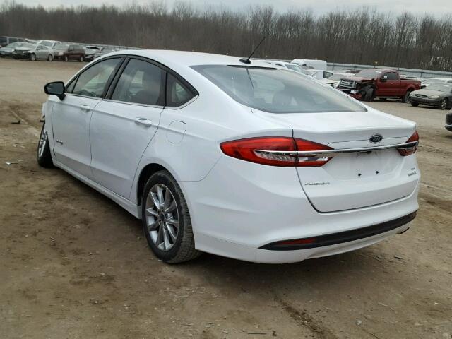 3FA6P0LU0HR385274 - 2017 FORD FUSION SE WHITE photo 3