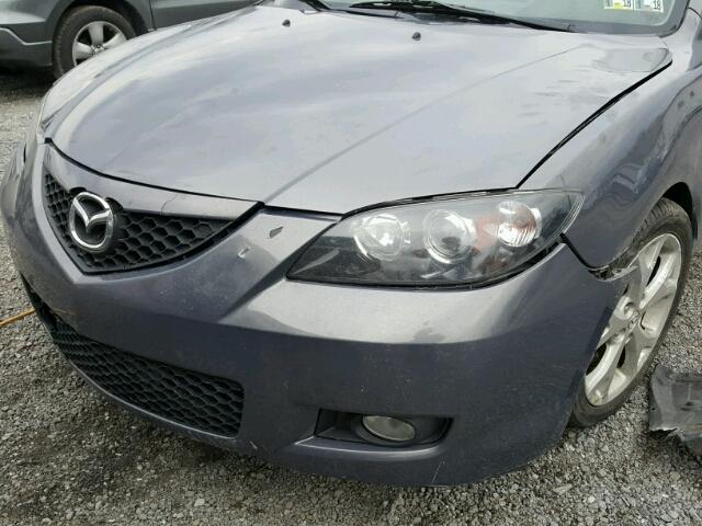 JM1BK32G381187237 - 2008 MAZDA 3 I GRAY photo 9