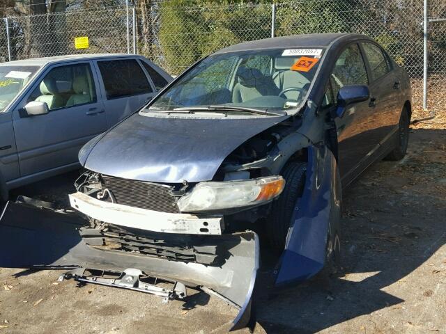 1HGFA16567L116085 - 2007 HONDA CIVIC LX BLUE photo 2