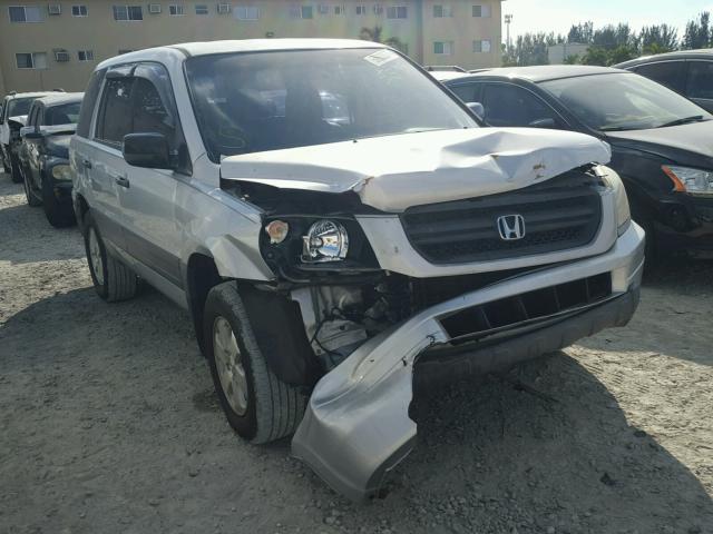 2HKYF18184H555243 - 2004 HONDA PILOT LX SILVER photo 1