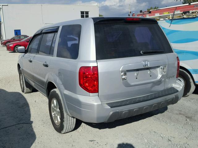 2HKYF18184H555243 - 2004 HONDA PILOT LX SILVER photo 3