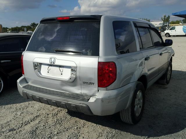 2HKYF18184H555243 - 2004 HONDA PILOT LX SILVER photo 4