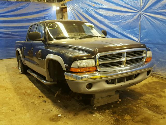 1B7GG2AN3YS641157 - 2000 DODGE DAKOTA QUA BLUE photo 1