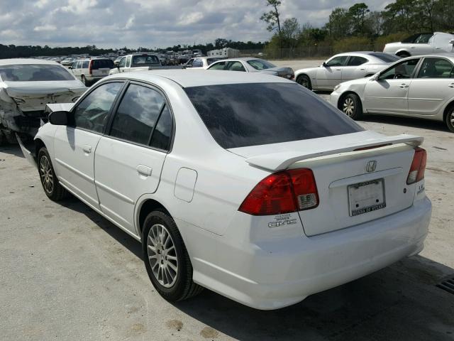 2HGES16585H610273 - 2005 HONDA CIVIC LX WHITE photo 3