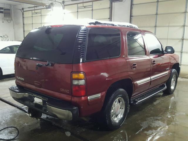 1GKEK13T91R221027 - 2001 GMC YUKON RED photo 4