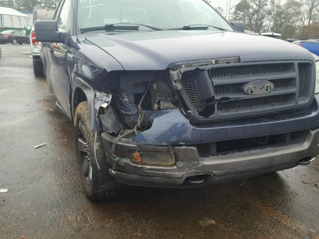 1FTPX14575NA44271 - 2005 FORD F150 BLUE photo 9