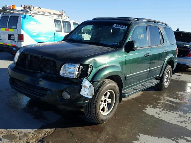 5TDZT38A21S035330 - 2001 TOYOTA SEQUOIA LI GREEN photo 2