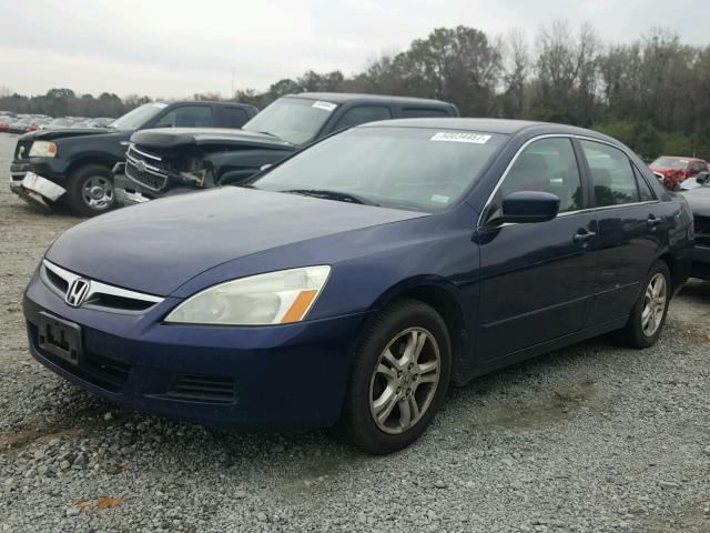 1HGCM56397A224552 - 2007 HONDA ACCORD SE BLUE photo 2