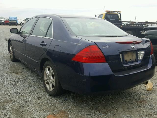 1HGCM56397A224552 - 2007 HONDA ACCORD SE BLUE photo 3