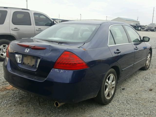 1HGCM56397A224552 - 2007 HONDA ACCORD SE BLUE photo 4