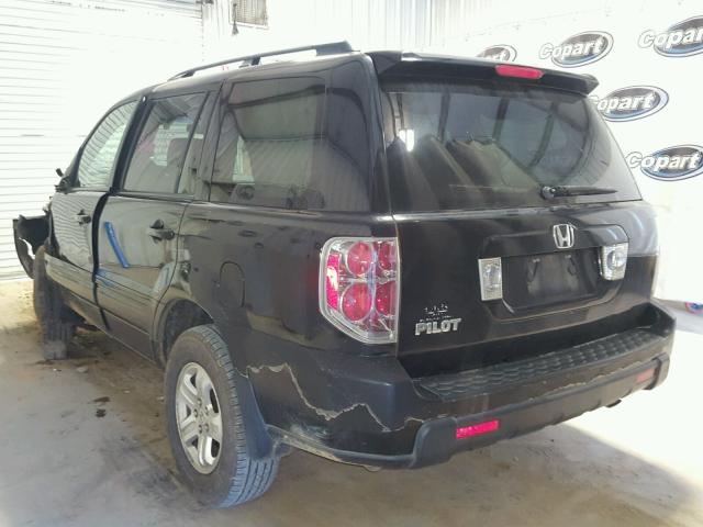 5FNYF28218B000041 - 2008 HONDA PILOT VP BLACK photo 3