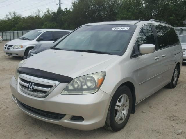 5FNRL38675B100761 - 2005 HONDA ODYSSEY EX GRAY photo 2