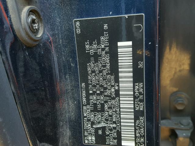 JTLKT324164070596 - 2006 TOYOTA SCION XB Azul foto 10