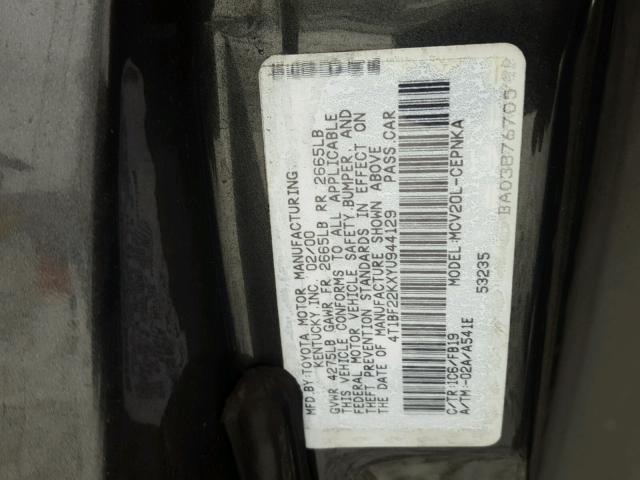 4T1BF22KXYU944129 - 2000 TOYOTA CAMRY LE 石墨色 照片 10