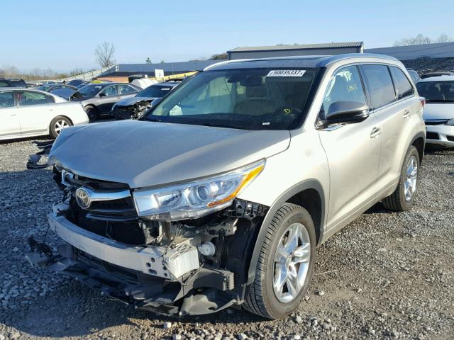 5TDYKRFH9FS038735 - 2015 TOYOTA HIGHLANDER BEIGE photo 2