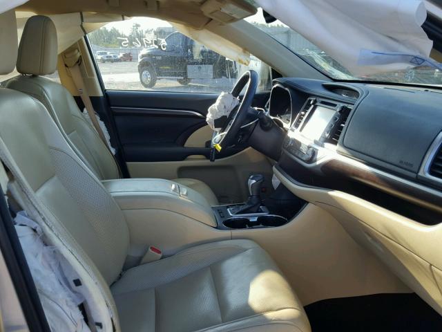 5TDYKRFH9FS038735 - 2015 TOYOTA HIGHLANDER BEIGE photo 5