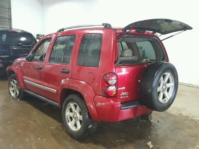 1J4GL58K96W292966 - 2006 JEEP LIBERTY LI MAROON photo 3