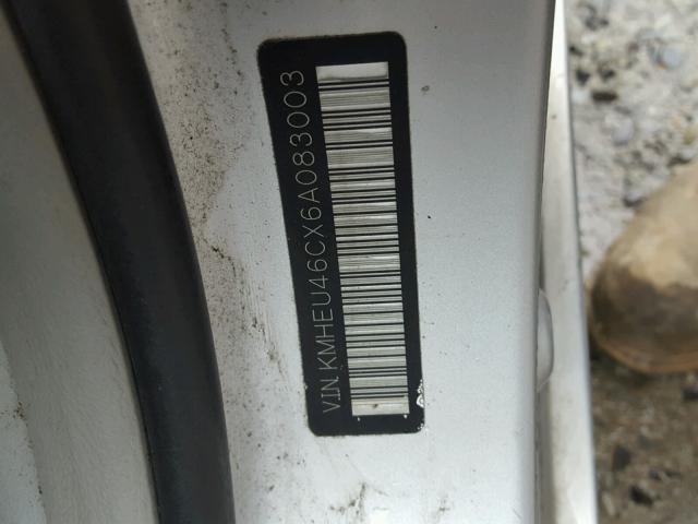 KMHEU46CX6A083003 - 2006 HYUNDAI SONATA GLS SILVER photo 10