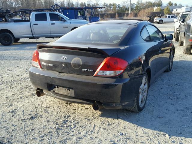 KMHHN65F65U176745 - 2005 HYUNDAI TIBURON GT BLACK photo 4