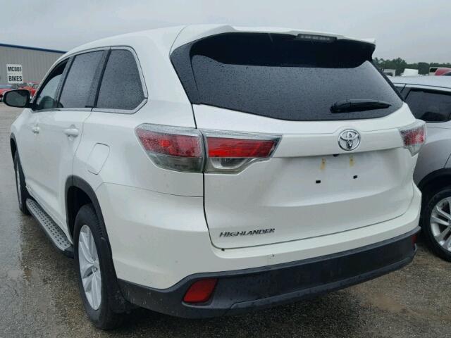 5TDZKRFH2GS174906 - 2016 TOYOTA HIGHLANDER WHITE photo 3