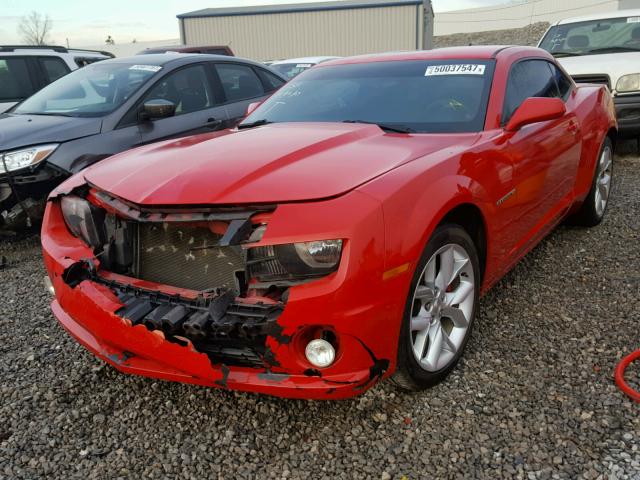 2G1FB1E32C9175818 - 2012 CHEVROLET CAMARO LT RED photo 2