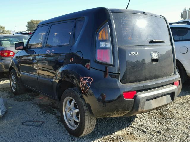 KNDJT2A14A7191140 - 2010 KIA SOUL BLACK photo 3