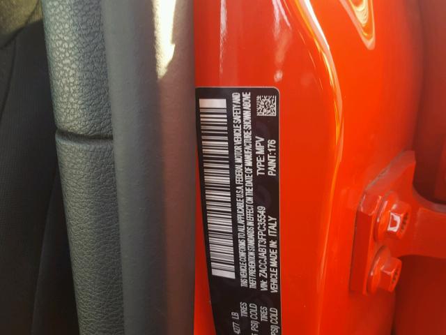 ZACCJABT3FPC35549 - 2015 JEEP RENEGADE L RED photo 10