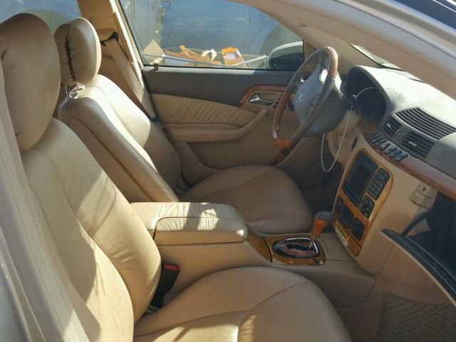 WDBNG70J82A312257 - 2002 MERCEDES-BENZ S 430 BEIGE photo 5