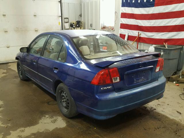 2HGES16334H570178 - 2004 HONDA CIVIC DX V BLUE photo 3