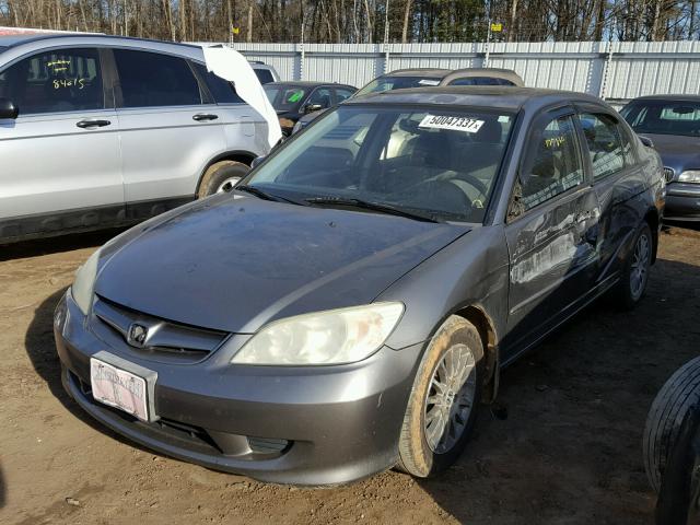 2HGES26755H574016 - 2005 HONDA CIVIC EX SILVER photo 2