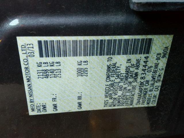 1N4AA5AP1DC834444 - 2013 NISSAN MAXIMA S Brązowy zdjęcie 10