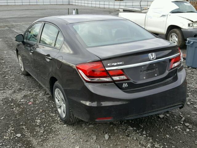 2HGFB2F53DH588286 - 2013 HONDA CIVIC LX BLACK photo 3