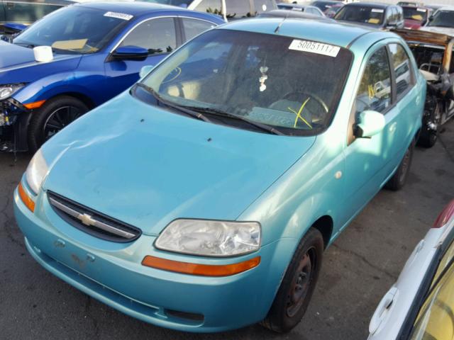 KL1TD52645B391561 - 2005 CHEVROLET AVEO BASE TEAL photo 2