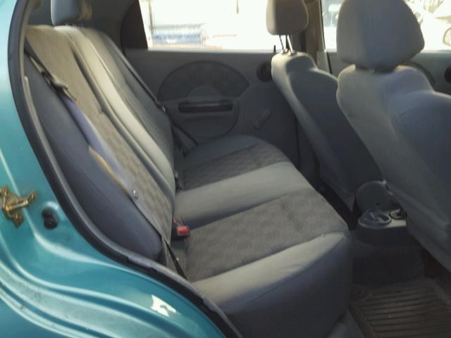 KL1TD52645B391561 - 2005 CHEVROLET AVEO BASE TEAL photo 6
