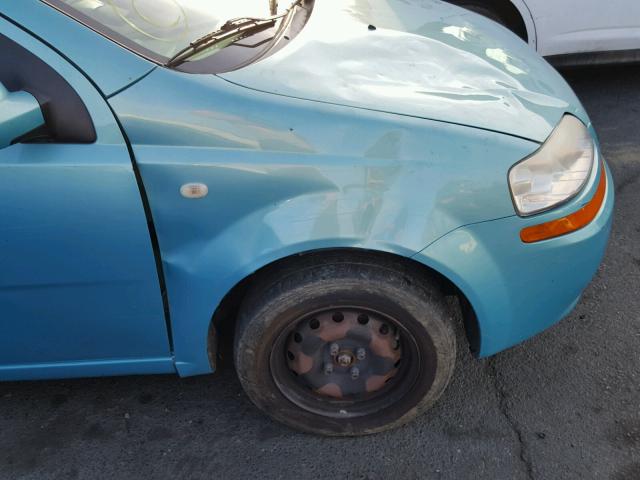 KL1TD52645B391561 - 2005 CHEVROLET AVEO BASE TEAL photo 9