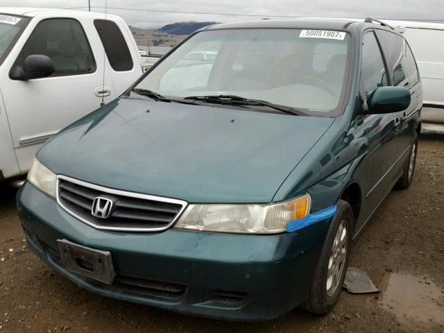 5FNRL18062B007435 - 2002 HONDA ODYSSEY EX GREEN photo 2